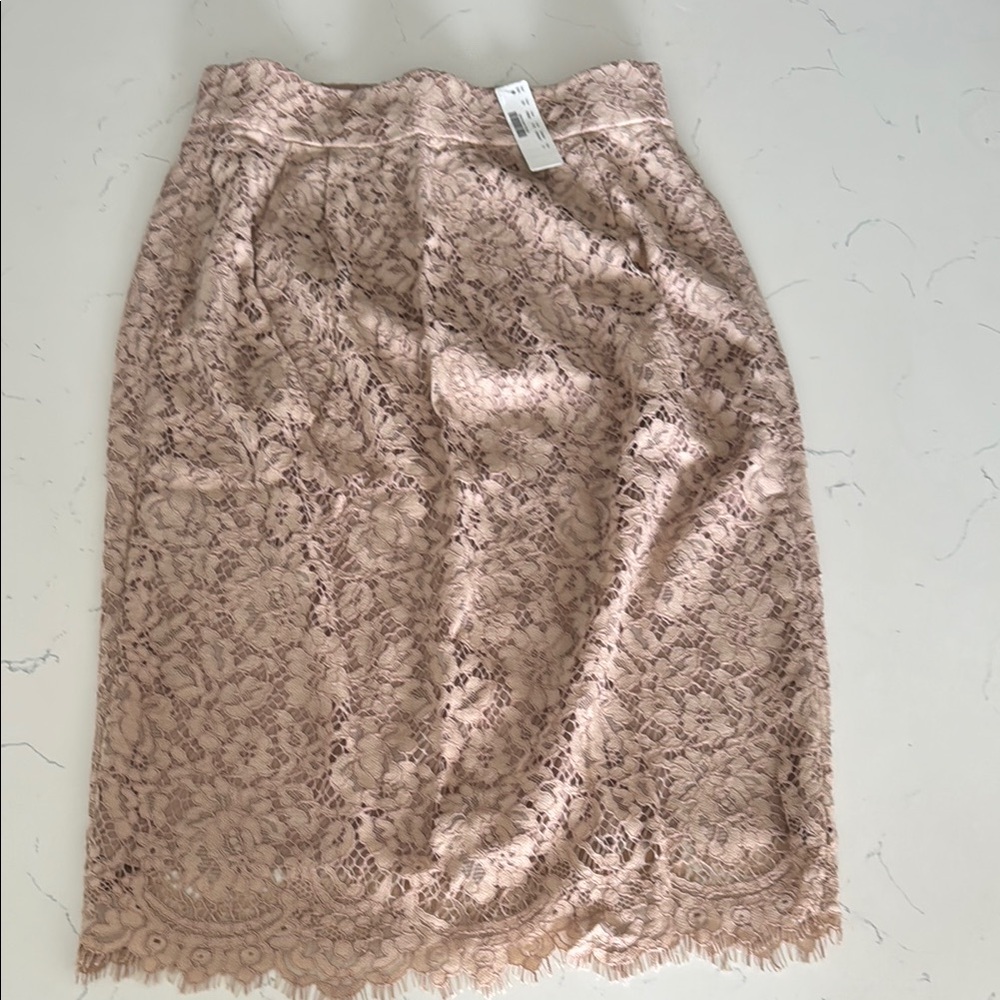J. Crew  Lace Skirt in Cream